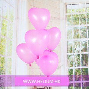 粉紅色 心形乳膠氣球
